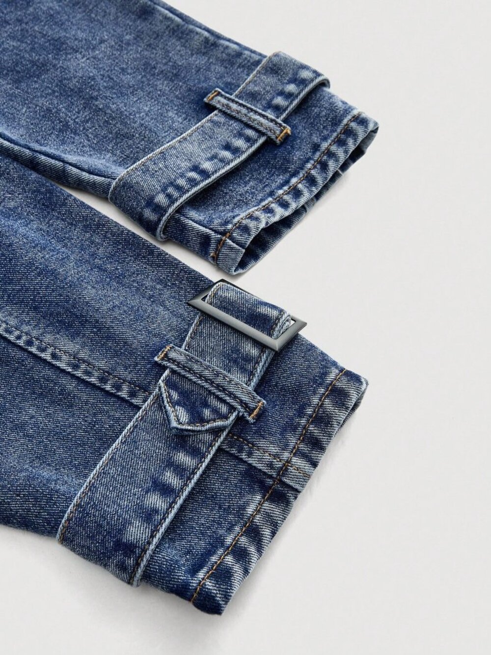Medium Wash Casual Women's Denim Trench Coat - Picture 6 of 7